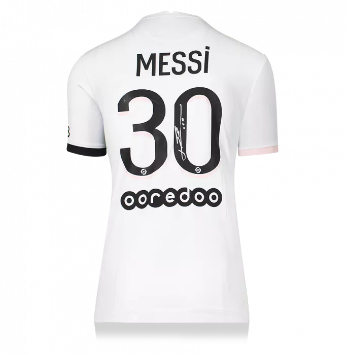 Icons Lionel Messi Official Paris Saint-Germain Back Signed And Framed 2021-22 Away Shirt