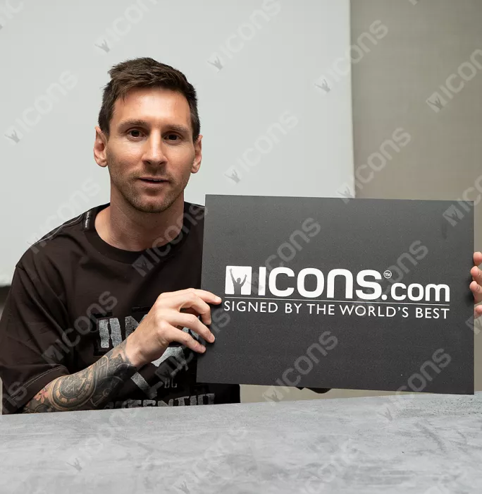Icons Lionel Messi Official Paris Saint-Germain Back Signed And Framed 2021-22 Away Shirt
