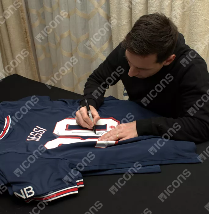 Icons Lionel Messi Official Paris Saint-Germain Back Signed And Framed 2021-22 Home Shirt: UEFA Champions League Edition