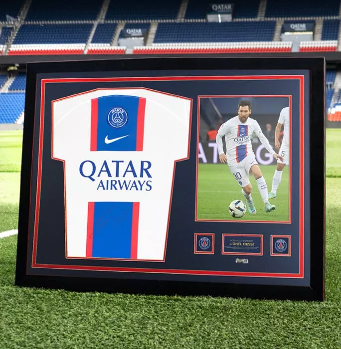 Icons Lionel Messi Official Paris Saint-Germain Front Signed And Framed 2022-23 Third Shirt