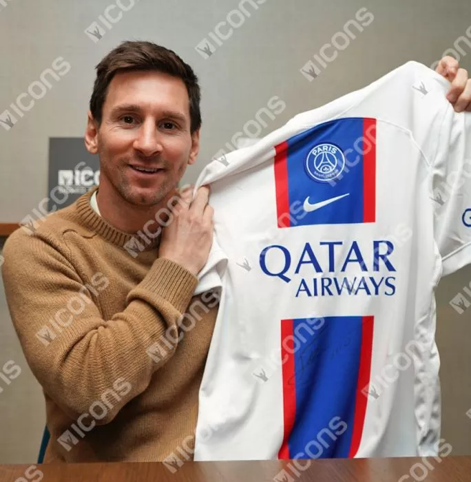 Icons Lionel Messi Official Paris Saint-Germain Front Signed And Framed 2022-23 Third Shirt