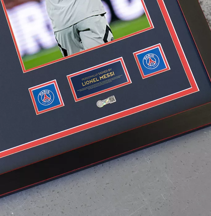 Icons Lionel Messi Official Paris Saint-Germain Front Signed And Framed 2022-23 Away Shirt