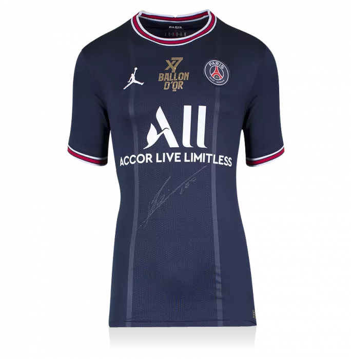Icons Lionel Messi Official Paris Saint-Germain Front Signed And Framed 2021-22 Home Shirt: 7x Ballon D'Or Winner