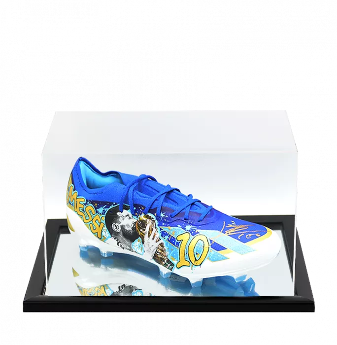icons Lionel Messi Official Signed Adidas Football Boot In Acrylic Case: MurWalls Limited Edition