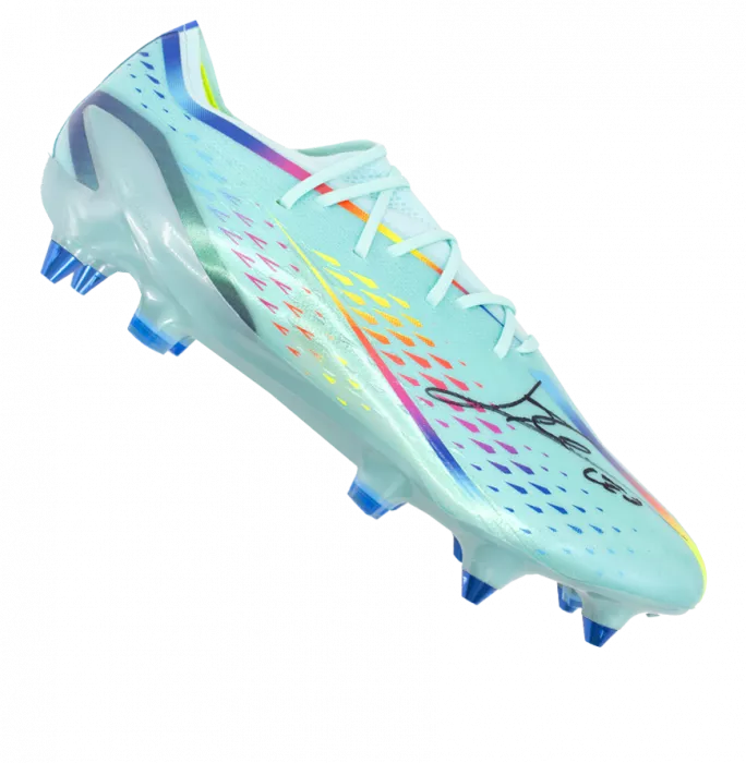 Icons Lionel Messi Official Signed Blue Adidas X Speedportal.1 Boot In Photo Acrylic Case: Option 1