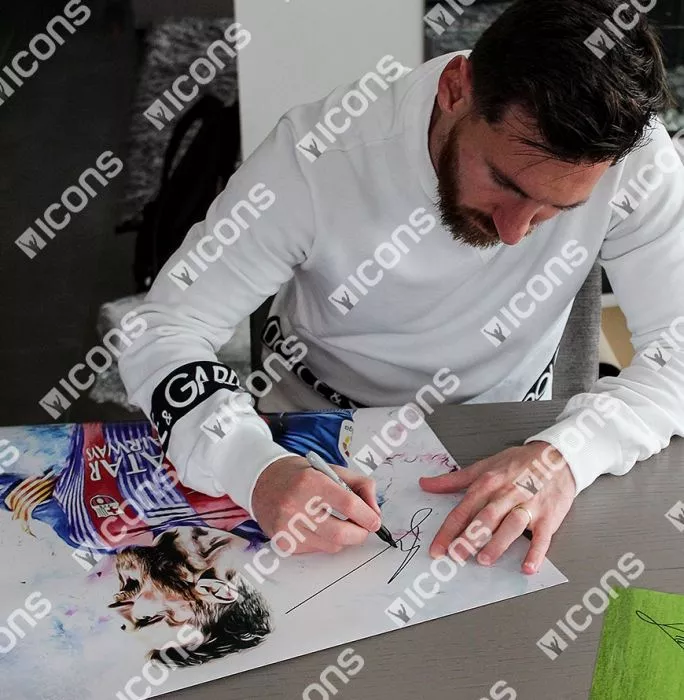 Icons Lionel Messi Official Signed FC Barcelona Artwork