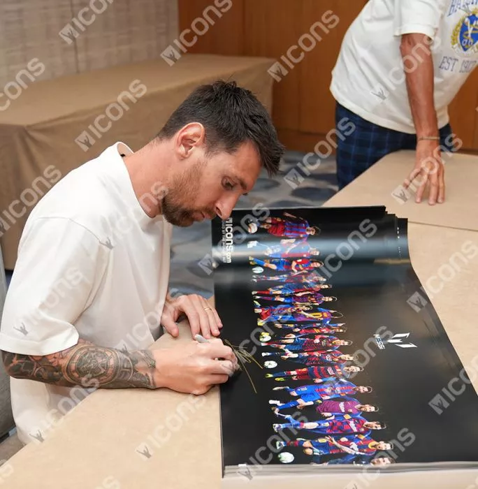 Icons Lionel Messi Official Signed Montage Print: Career Through The Years
