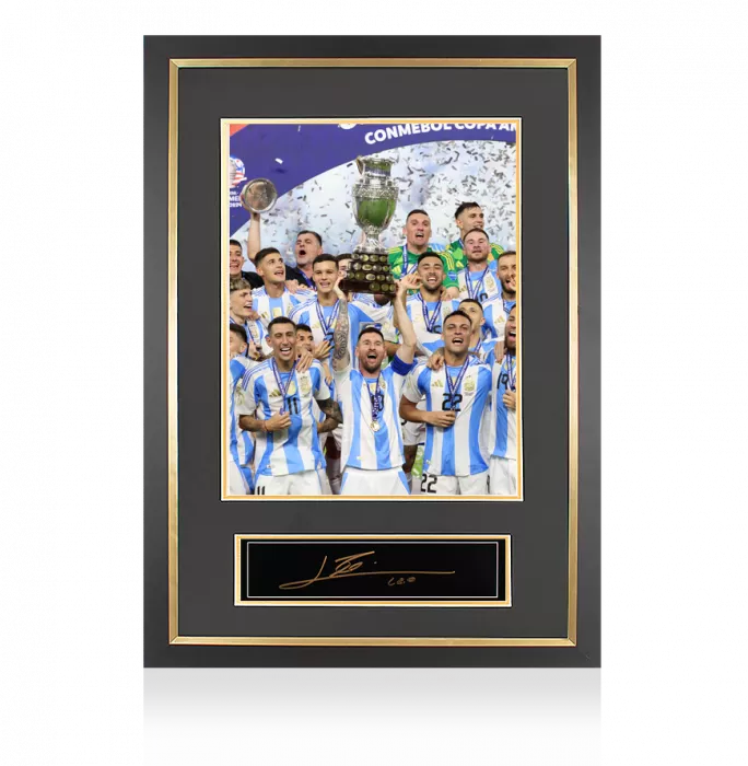 icons Lionel Messi Official Signed Plaque and Photo Frame: 2024 Copa América Winner