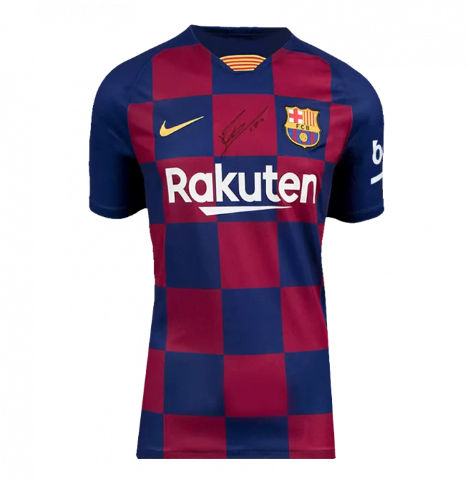 Icons Lionel Messi Official The Best FIFA Football Awards™ Front Signed And Framed FC Barcelona 2019-20 Authentic Home Shirt: 2019 Winner