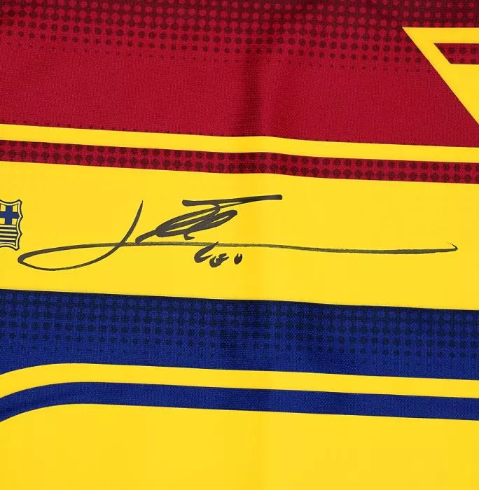 Icons Lionel Messi Official UEFA Champions League Back Signed And Framed FC Barcelona 2020-21 Home Shirt