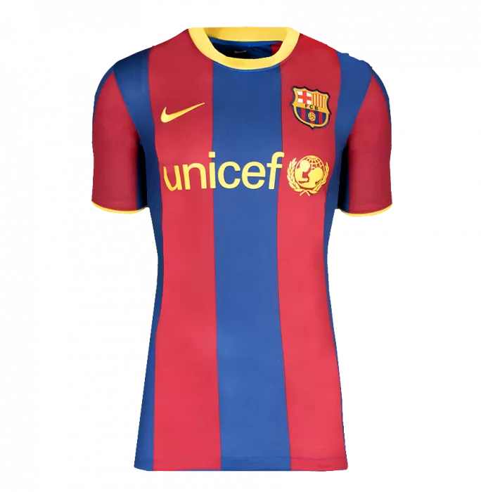 Icons Lionel Messi Official UEFA Champions League Back Signed And Hero Framed FC Barcelona 2010-11 Home Shirt