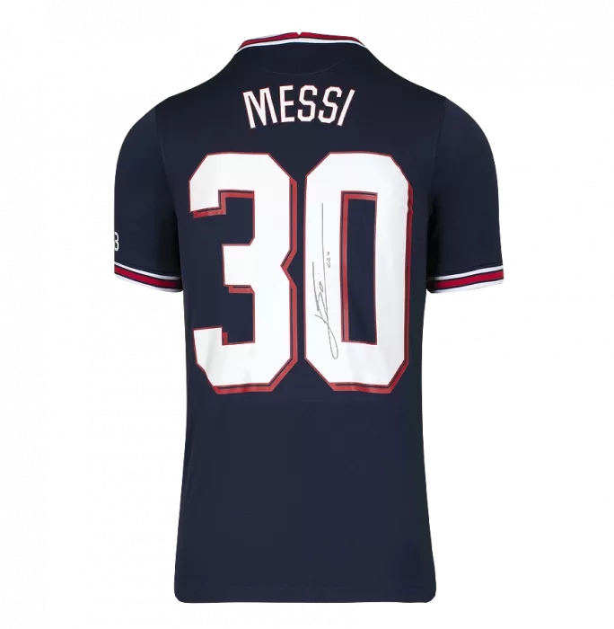 Icons Lionel Messi Official UEFA Champions League Back Signed And Hero Framed Paris Saint - Germain 2021-22 Home Shirt