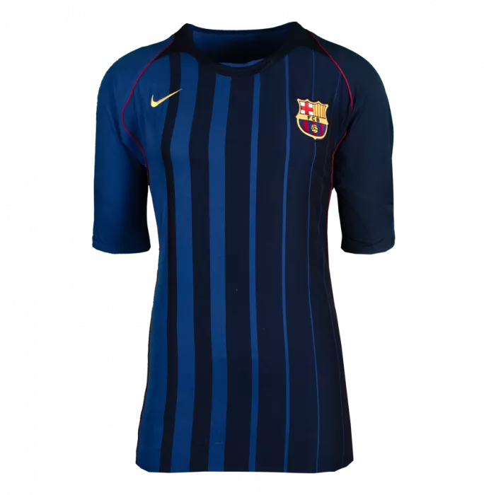 Icons Lionel Messi Official UEFA Champions League Official Back Signed And Framed FC Barcelona 2004-05 Away Shirt