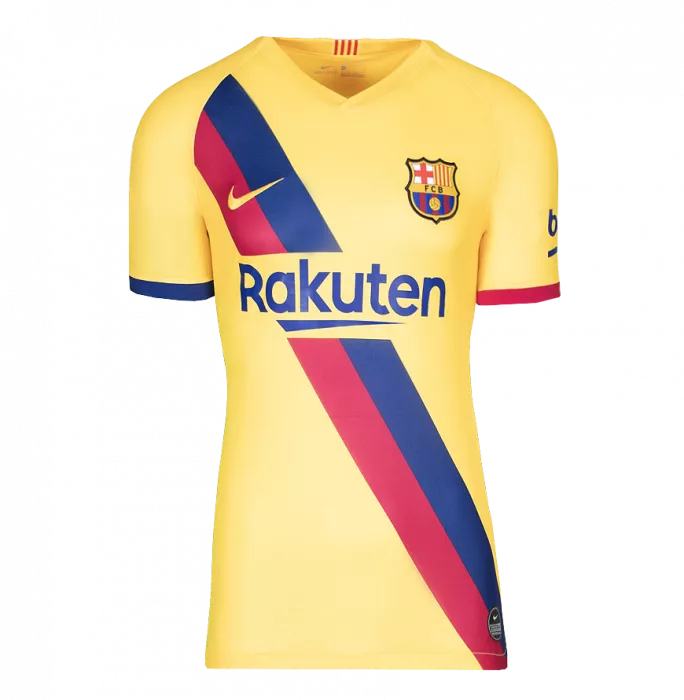 Icons Lionel Messi Official UEFA Champions League Official Back Signed And Framed FC Barcelona 2019-20 Away Shirt