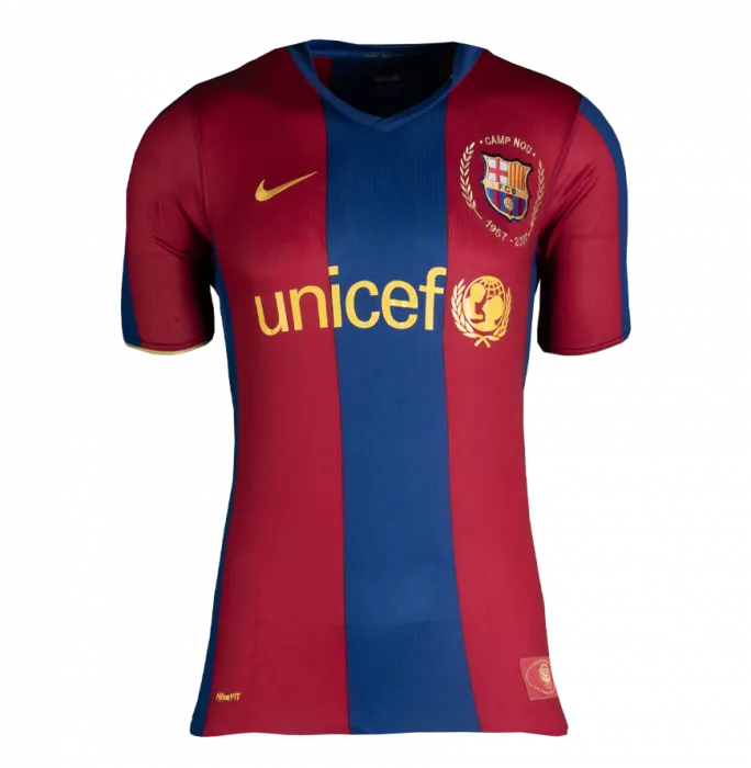 Icons Lionel Messi Official UEFA Champions League Official Back Signed And Hero Framed FC Barcelona 2007-08 Home Shirt