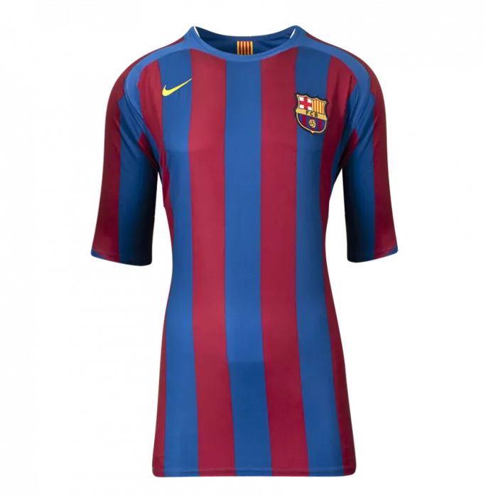 Icons Lionel Messi Official UEFA Champions League Official Back Signed And Framed FC Barcelona 2005-06 Home Shirt