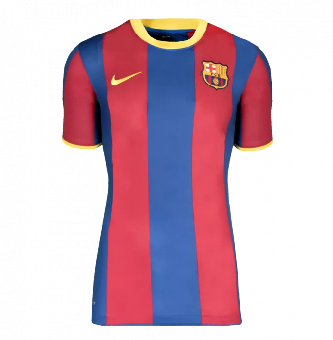 Icons Lionel Messi Official UEFA Champions League Official Back Signed And Framed FC Barcelona 2010-11 Home Shirt