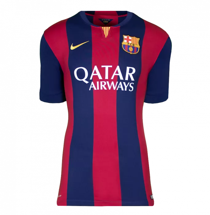 Icons Lionel Messi Official UEFA Champions League Official Back Signed And Framed FC Barcelona 2014-15 Home Shirt