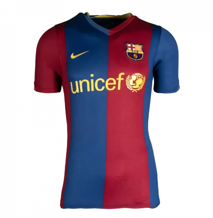 Icons Lionel Messi Official UEFA Champions League Official Back Signed And Hero Framed FC Barcelona 2006-07 Home Shirt