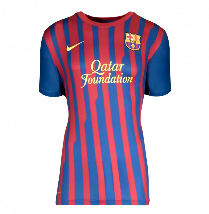 Icons Lionel Messi Official UEFA Champions League Official Back Signed And Framed FC Barcelona 2011-12 Home Shirt