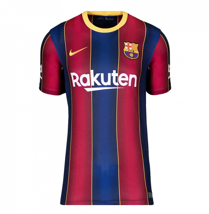 Icons Lionel Messi Official UEFA Champions League Official Back Signed And Hero Framed FC Barcelona 2020-2021 Home Shirt