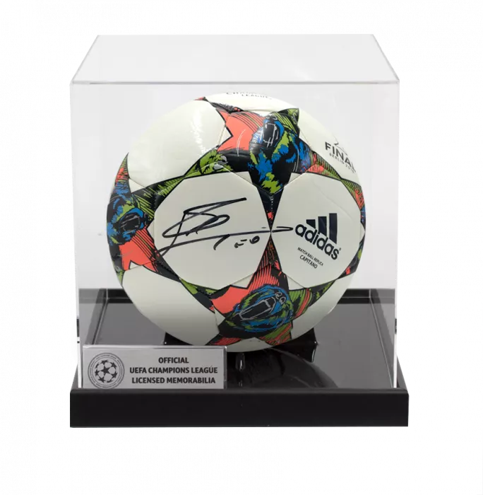 Icons Lionel Messi Official UEFA Champions League Signed 2015 UEFA Champions League Final Football In Acrylic Case
