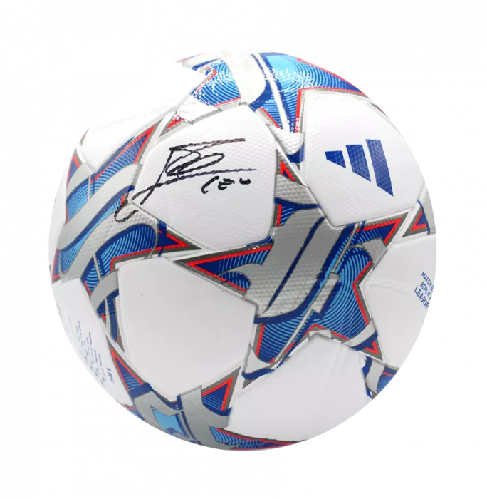 Icons Lionel Messi Official UEFA Champions League Signed Football In Acrylic Case