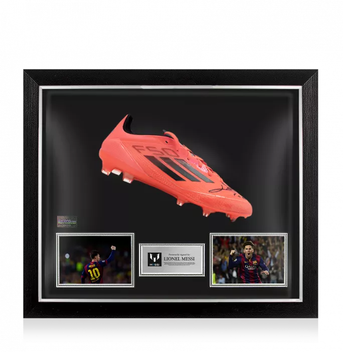icons Lionel Messi Signed adidas F50 Pro FG Firm Ground Boot In Bubble Frame: Option 1