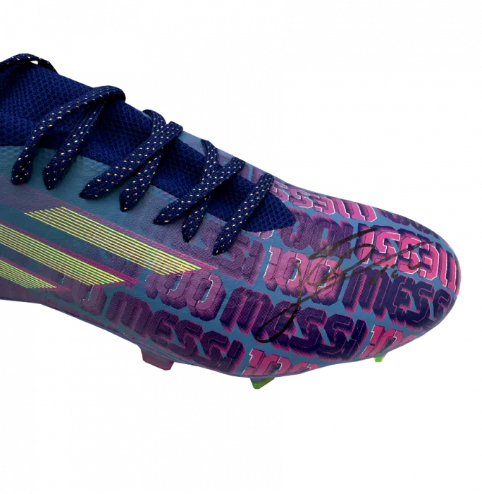 Icons Lionel Messi Signed Adidas 'Messi 100' Boot In Bubble Frame: Option 1