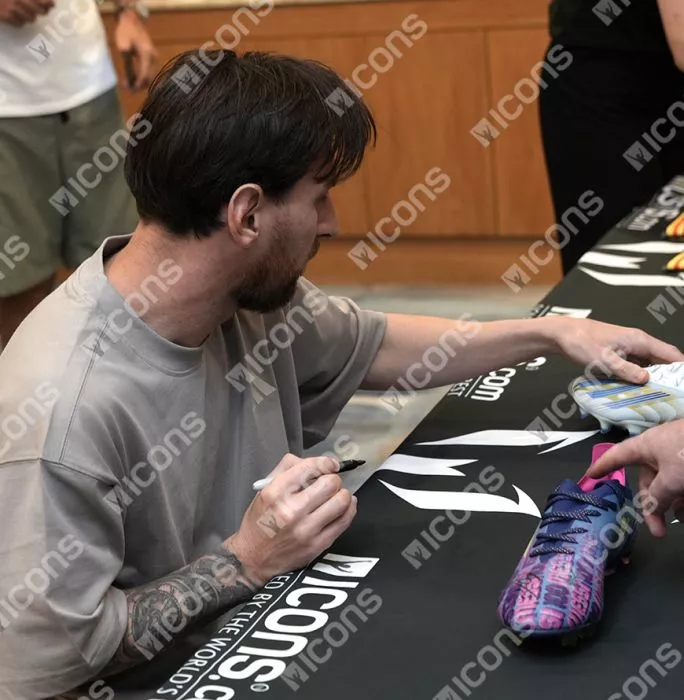 Icons Lionel Messi Signed Adidas 'Messi 100' Boot In Bubble Frame: Option 1