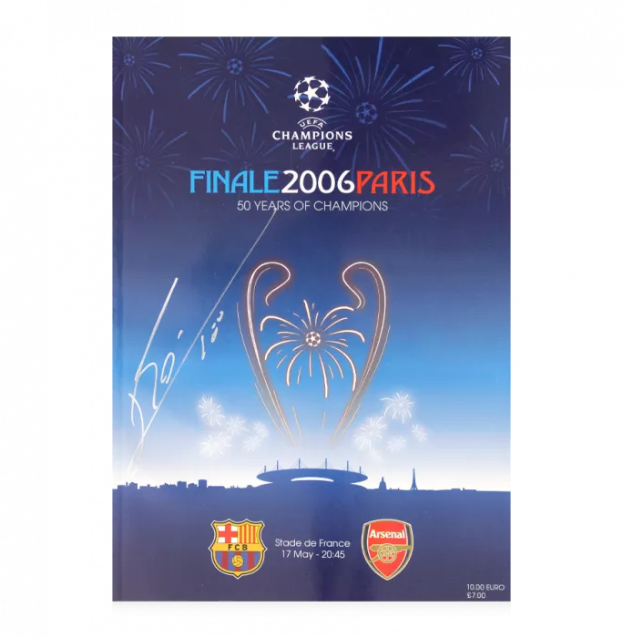 Icons Lionel Messi Signed And Framed 2006 UEFA Champions League Final Programme