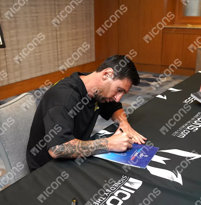 Icons Lionel Messi Signed And Framed 2006 UEFA Champions League Final Programme