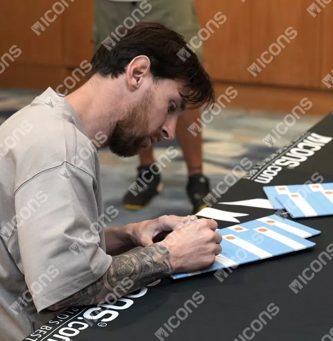 Icons Lionel Messi Signed And Framed Argentina Captain's Armband