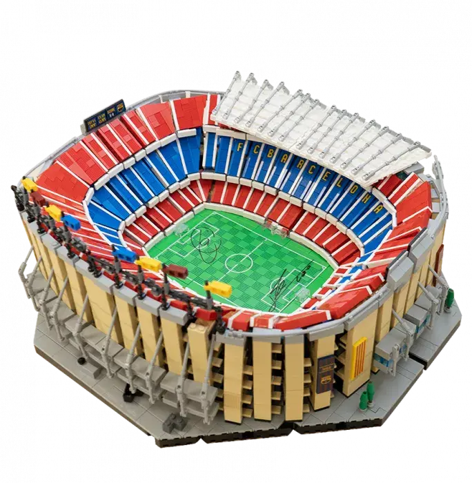 icons Lionel Messi & Xavi Official FC Barcelona Signed LEGO® Camp Nou Set