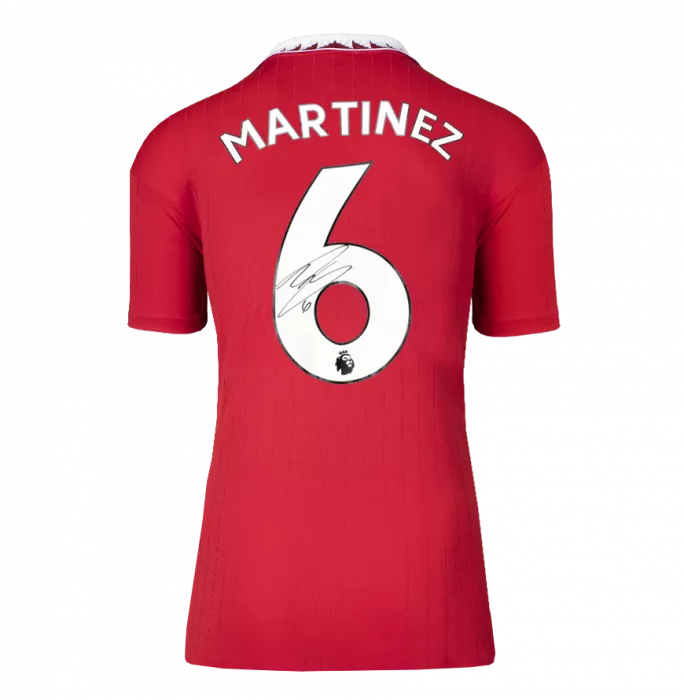 Icons Lisandro Martinez Back Signed Manchester United 2022-23 Home Shirt In Hero Frame: Option 1