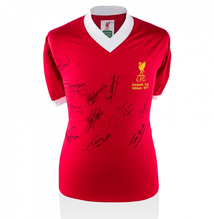 icons Liverpool Front Signed 1977 Squad Signed Shirt: 1977 European Cup Winners Edition