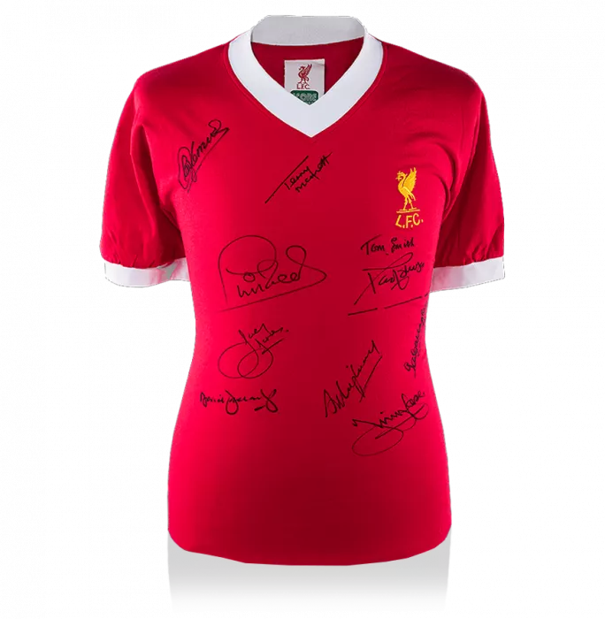 icons Liverpool Front Signed 1977 Squad Signed Shirt