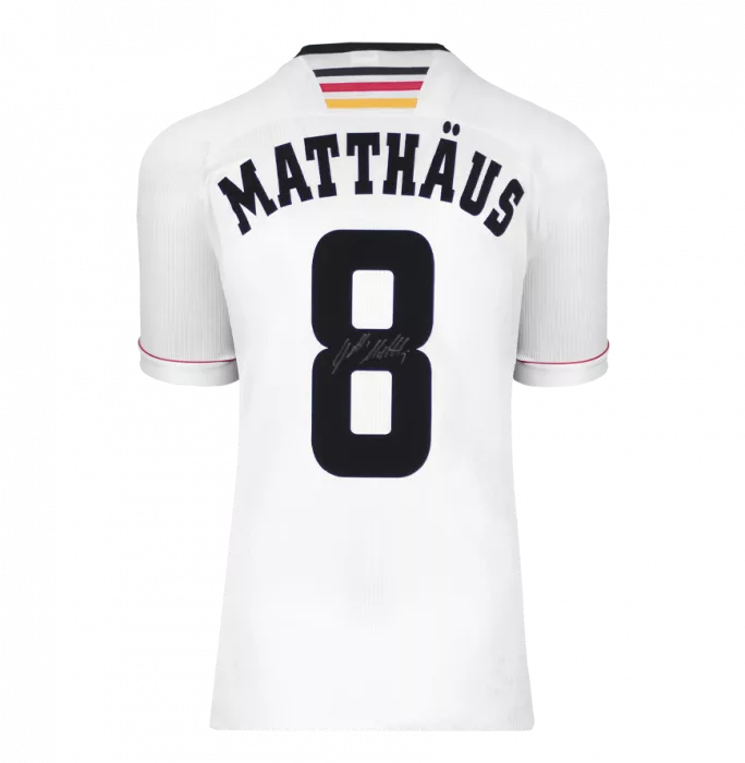 Icons Lothar Matthaus Back Signed Germany 1998-00 Home Shirt In Classic Frame