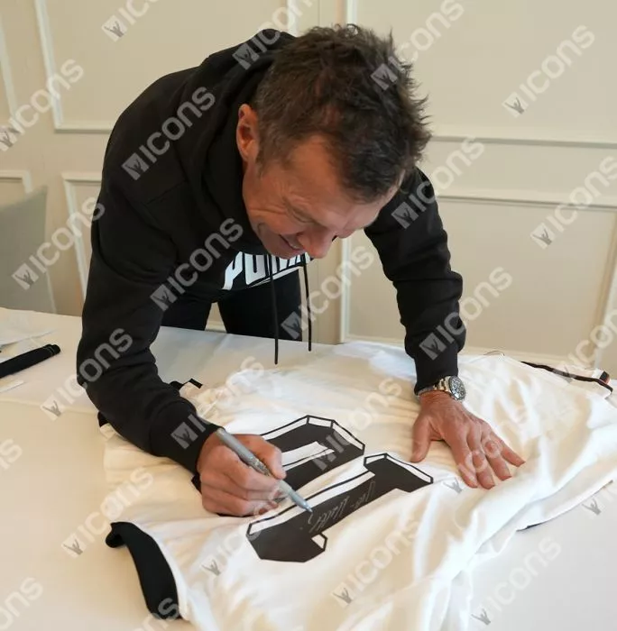 Icons Lothar Matthaus Back Signed Germany Icon Shirt In Classic Frame