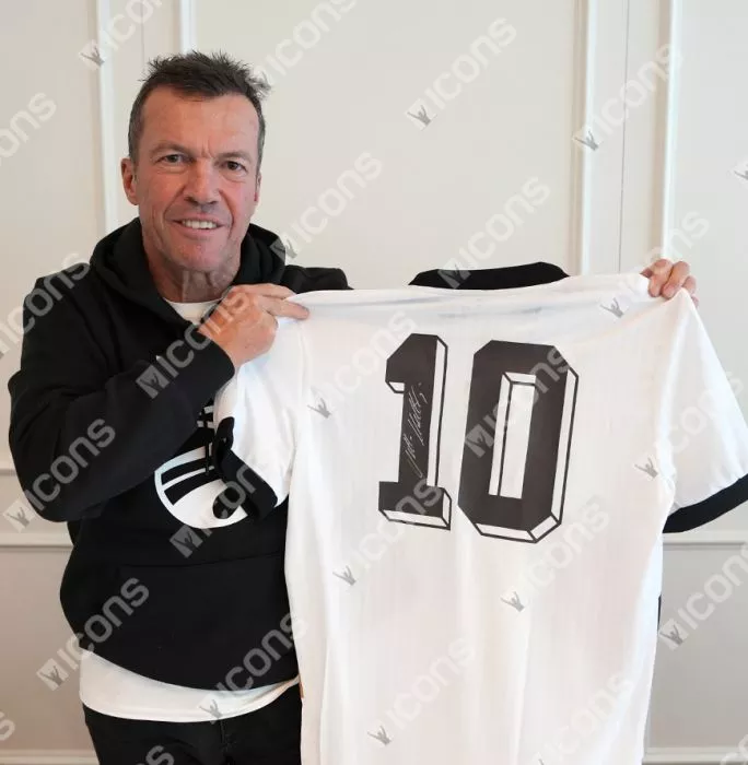 Icons Lothar Matthaus Back Signed Germany Icon Shirt In Hero Frame: Option 1