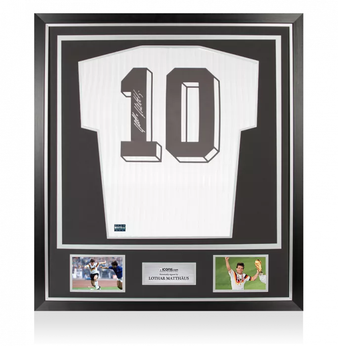 icons Lothar Matthaus Back Signed Germany Icon Shirt In Classic Frame