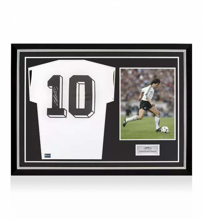 icons Lothar Matthaus Back Signed Germany Modern Home Shirt In Hero Frame: Option 1