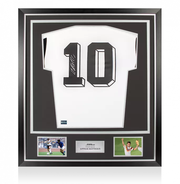 icons Lothar Matthaus Back Signed Germany Modern Home Shirt In Classic Frame