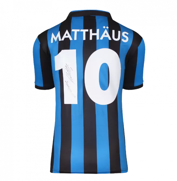 Icons Lothar Matthaus Back Signed Internazionale 1990 Home Shirt In Hero Frame: Option 1