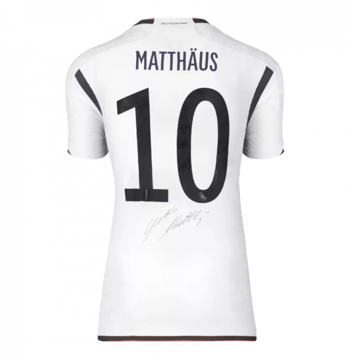 Icons Lothar Matthaus Back Signed Modern Germany Home Shirt: Signed Under Number In Hero Frame: Option 1