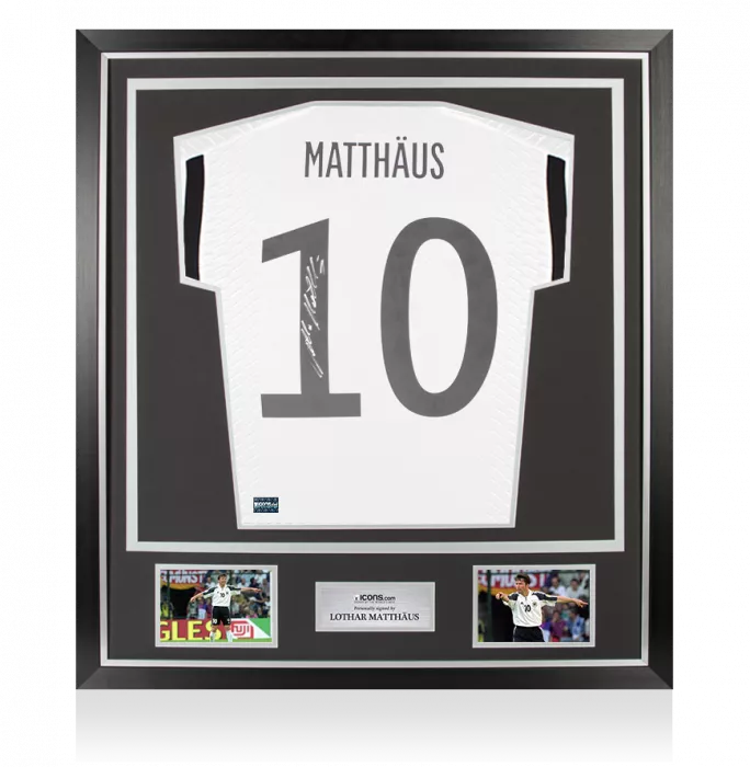 icons Lothar Matthaus Back Signed Modern Germany Home Shirt In Classic Frame