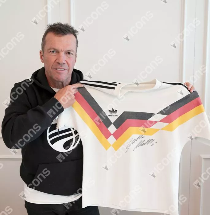 Icons Lothar Matthaus Front Signed Germany 1988-90 Home Shirt In Classic Frame