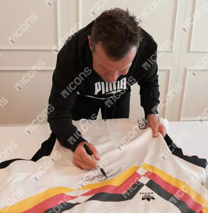 Icons Lothar Matthaus Front Signed Germany 1988-90 Home Shirt In Classic Frame