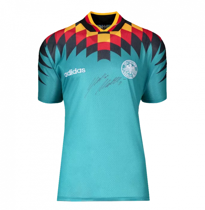 Icons Lothar Matthaus Front Signed Germany 1994-96 Away Shirt In Hero Frame: Option 1