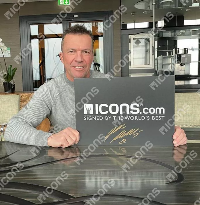 Icons Lothar Matthaus Front Signed Internazionale 1990 Home Shirt In Hero Frame: Option 1